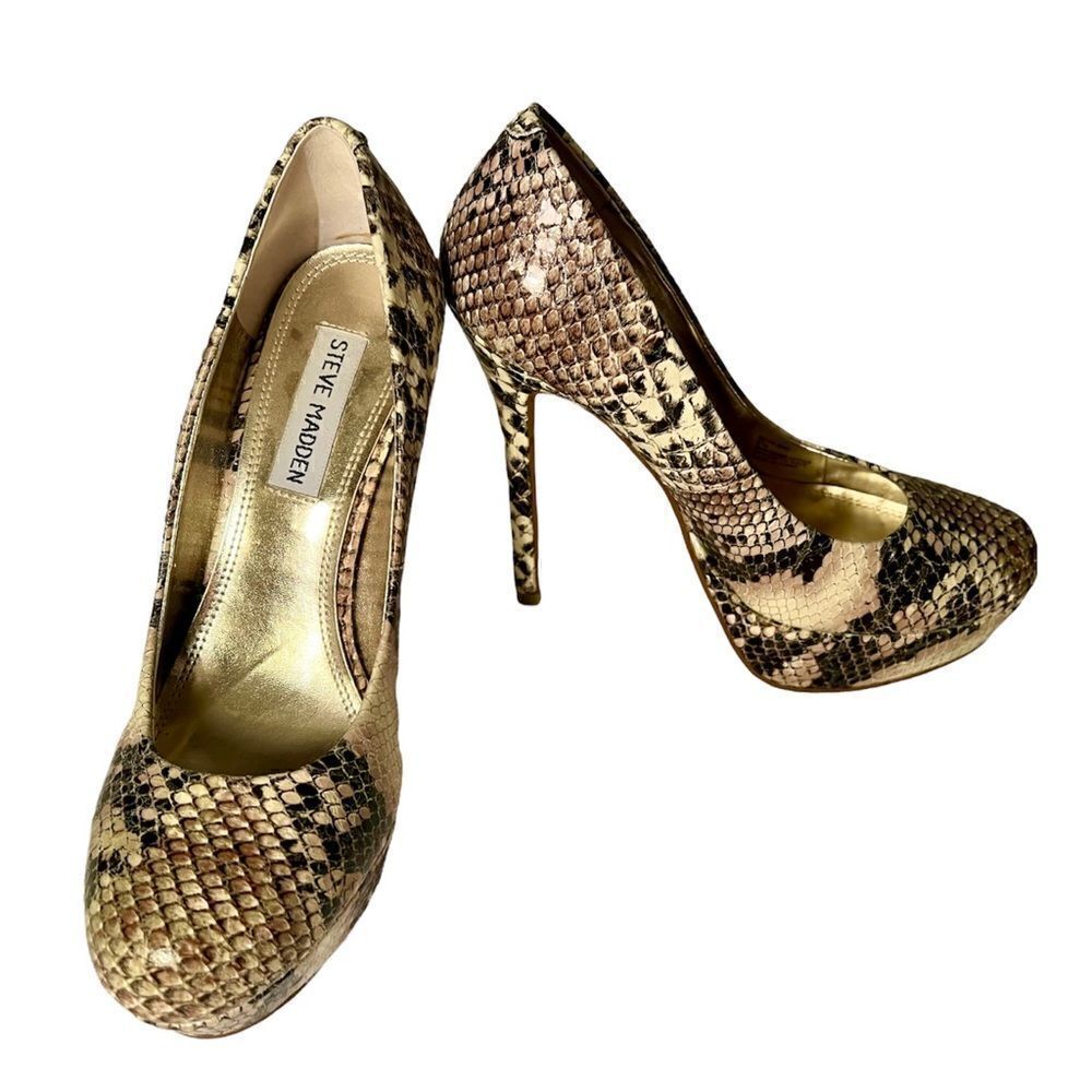 Steve Madden Snake Print Heels Sz 6.5  Stiletto  Worn By Actress Less Than 2 Hrs